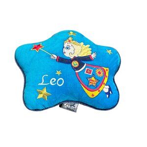 ANGELS OF THE ZODIAC Leo Plush Decorative Pillow "BORN TO RULE" Fairy Wand Stars